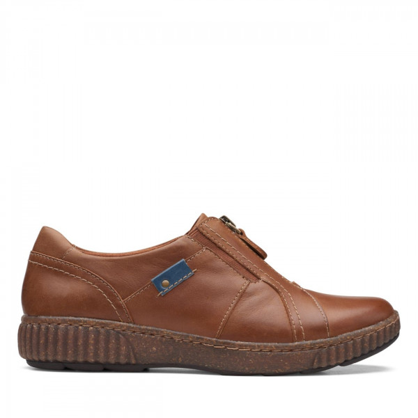 Magnolia Zip Dark Tan Leather Magnolia Zip Dark Tan Leather