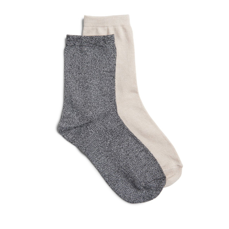 2 Pack Marled Crews Tan